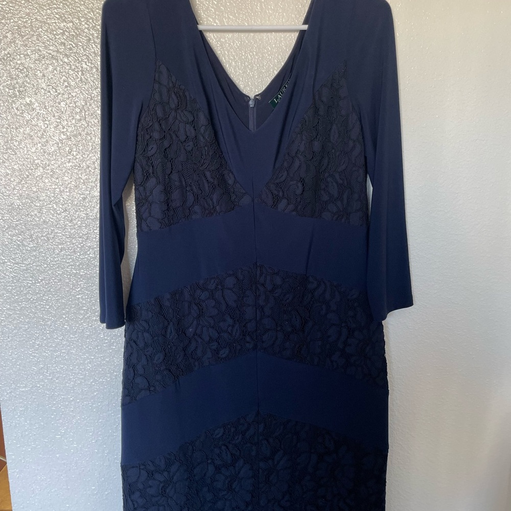 Lauren Ralph Lauren Midnight Blue Lace Dress